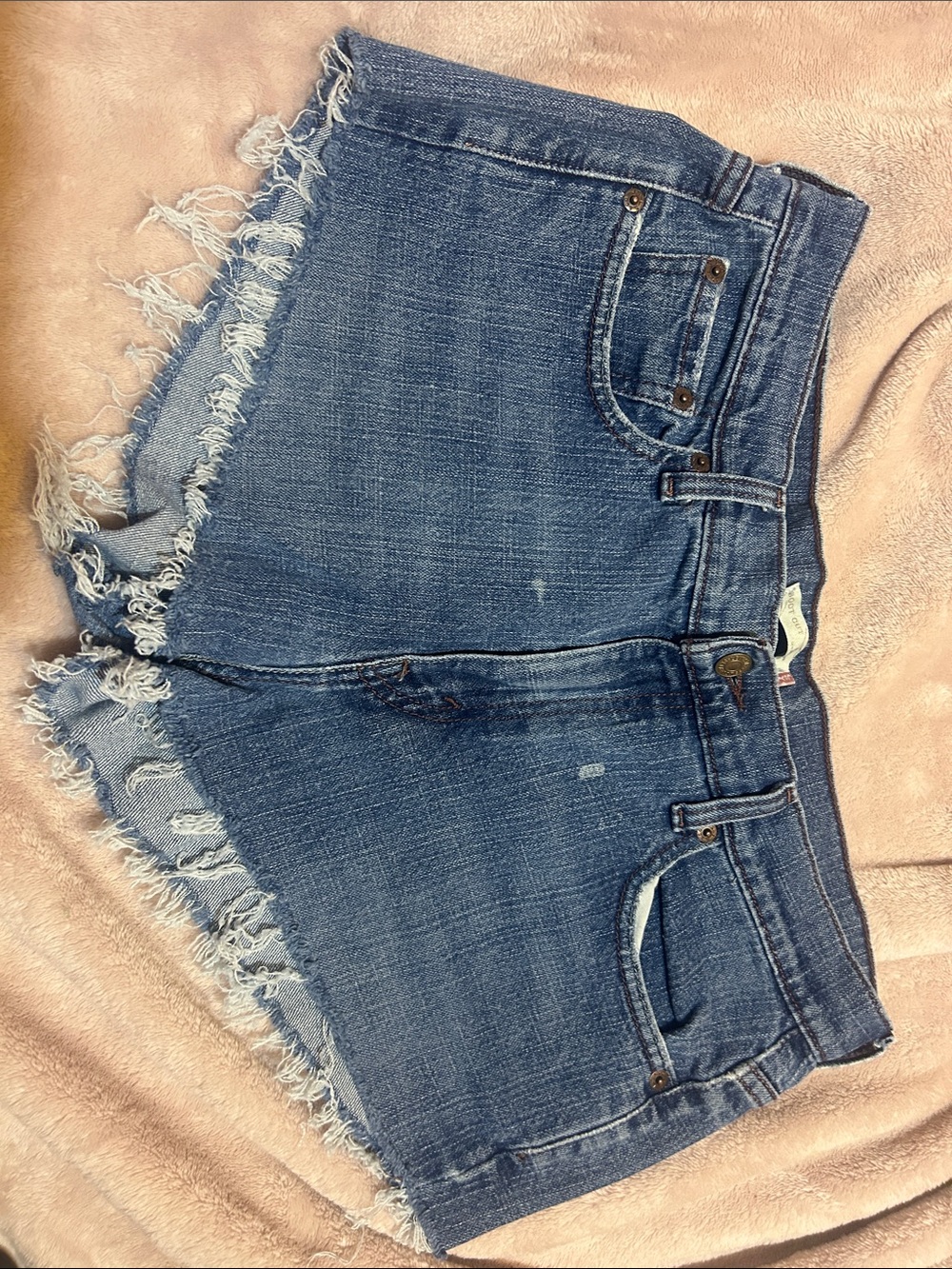 Levi's Blue Distressed Denim Jean Shorts